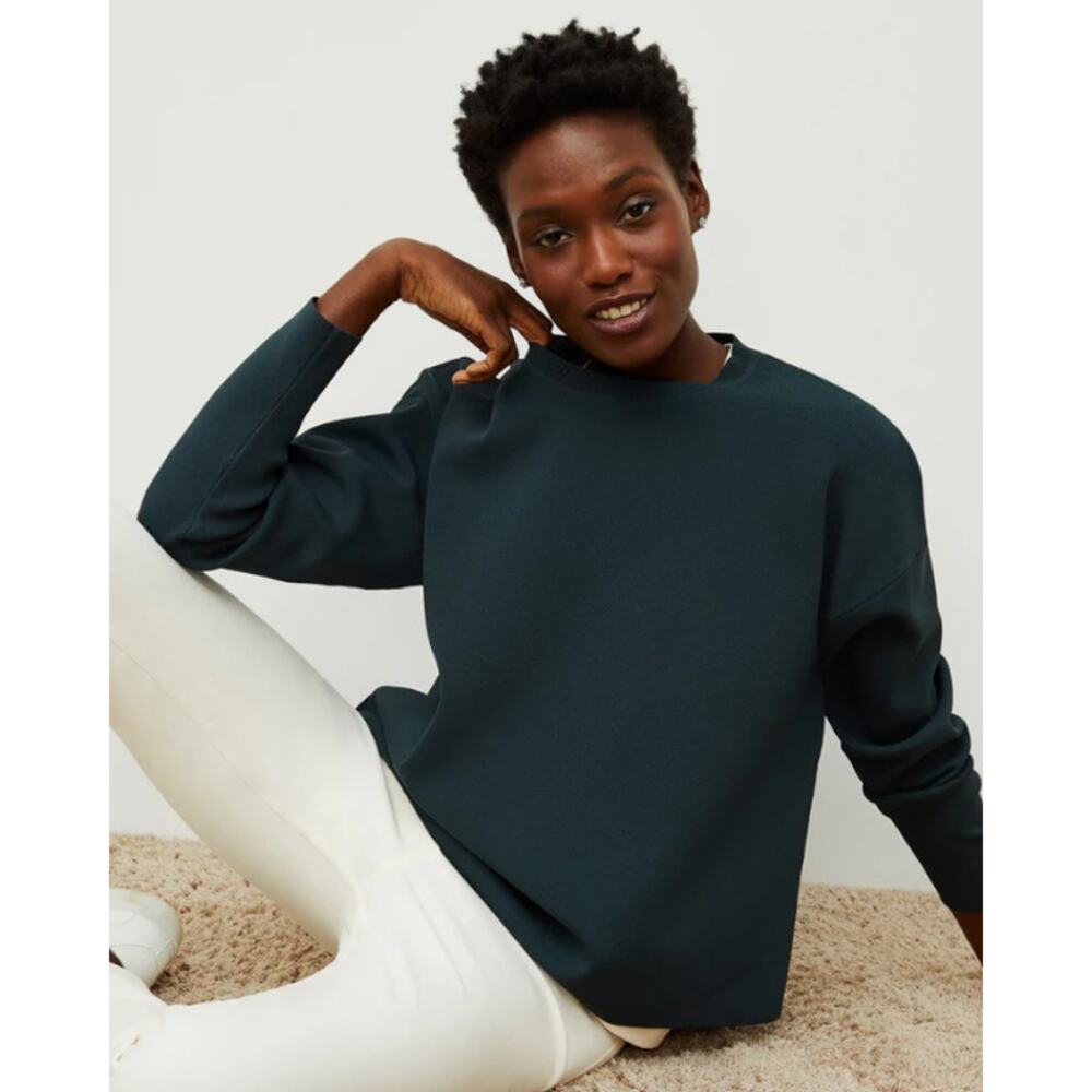 MM.LaFleur Dark Teal Crewneck Sweater